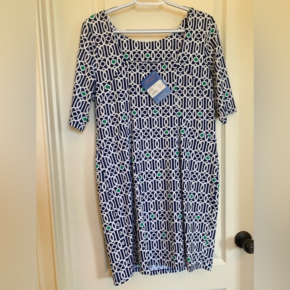 Jude Connally Bamboo Dot 3/4 Sleeve Dress NWT - Picture 3 of 6